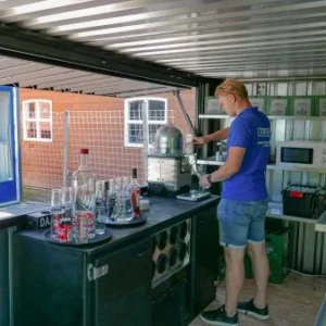 Contenedor de barra desmontable XL de 4x4 metros, negro RAL 9005