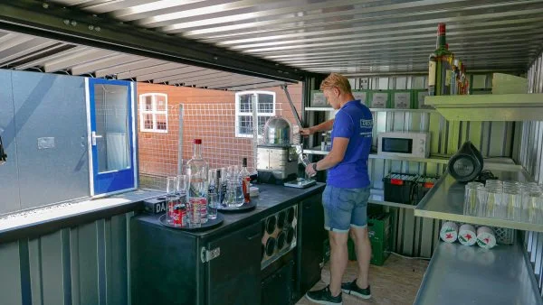 Contenedor de barra desmontable XL de 4x4 metros, negro RAL 9005