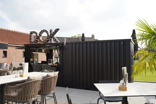 Contenedor de barra desmontable XL de 6x2 metros, negro RAL 9005