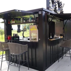 Contenedor de barra desmontable XL de 6x2 metros, negro RAL 9005