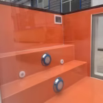 Piscina contenedor de 20 pies con ventana de fibra de vidrio